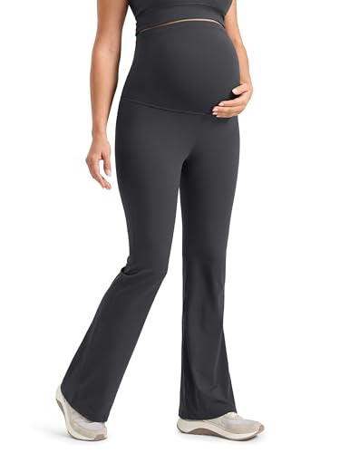 CRZ YOGA Maternity Flare Leggings 31" - color: Mysterious Grey, size: X-Small