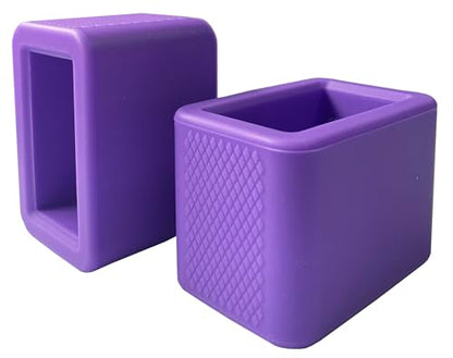 2 PCS Seat Belt Buckle Holder, Silicone Auto Rear Seatbelt Buckle Booster- Keep Upright and Stable, Suitable for Kids - color: Purple