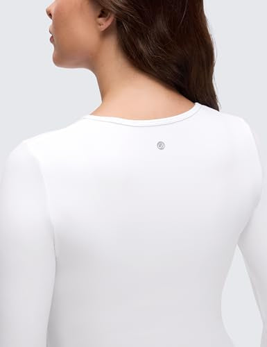 CRZ YOGA Maternity Crewneck Tops - color: White, size: Medium