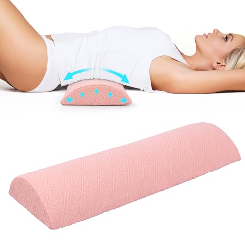 Cozyhealth - 3.15" H*23.6" L - Soft Lumbar Pillow for Sleeping, Memory Foam Back Lumbar Support Cushion for Lower Back Pain Relief Bed Waist Sleep Support Pillow for Side, Back Sleepers (Pink, Large) - color: Pink, size: Large
