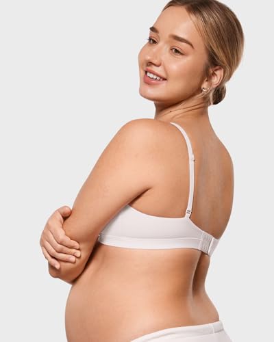 INLYRIC Women's Inbarely Soft Nursing Bras Unlined Bralettes Maternity Bra for Breastfeeding Unpadded Comfy Sleep Seamless - color: Snow White, size: Small