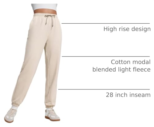 CRZ YOGA Fleece Jogger Casual Sweatpants 28" - color: Mojave Tan, size: X-Large