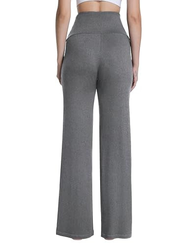3 Pack Women's Maternity Pants Wide Leg - color: 3 Pack Black/Black/Hemp Grey, size: Large