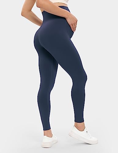 Buttergene 5 Pack Maternity Leggings with Elastic Band - color: 5pack Black*2/Navy/Brown/Dusty Blue, size: Small