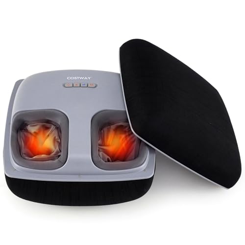COSTWAY Shiatsu Foot Massager with Heat for Mom Dad Women Men (Black) - color: Black