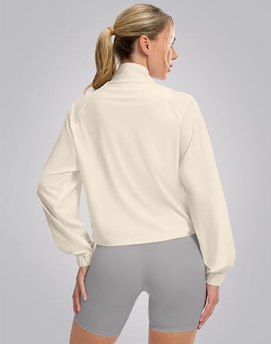 Soothfeel Women's Athletic Lightweight Jacket UPF 50+ Sun Protection Shirts - color: Bone, size: Medium
