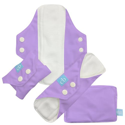 Reusable Feminine Pads Regular with Pouch, Medium Absorbency - Lavender - color: Lavender, size: Regular