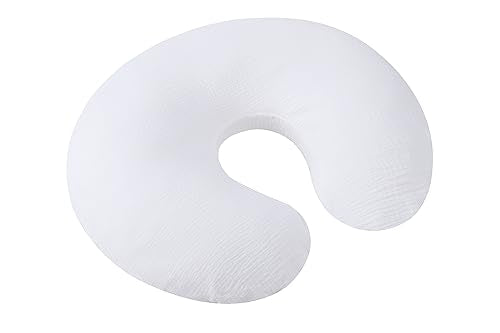 Onacosht Muslin Nursing Pillow Cover, 100% Cotton, Soft & Breathable, White - color: White