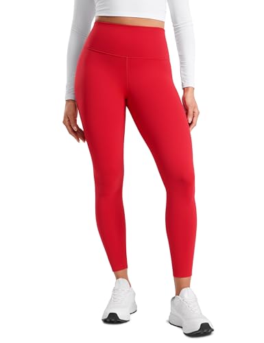 CRZ YOGA Matte Fleece Lined Leggings 25'' - color: Aurora Red, size: Large