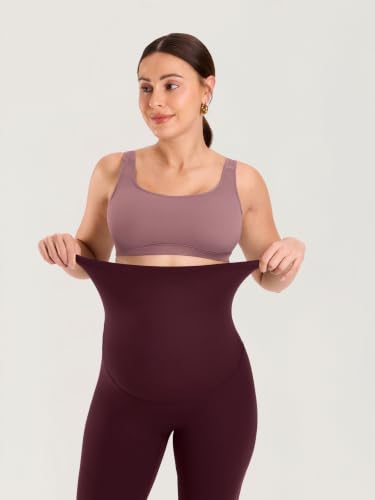 MOMANDA Flared Maternity Leggings 31.5" - color: Ripe Plum, size: X-Small