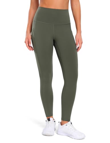Colorfulkoala Essential 7/8 Leggings with Pockets - color: Army Green, size: Large