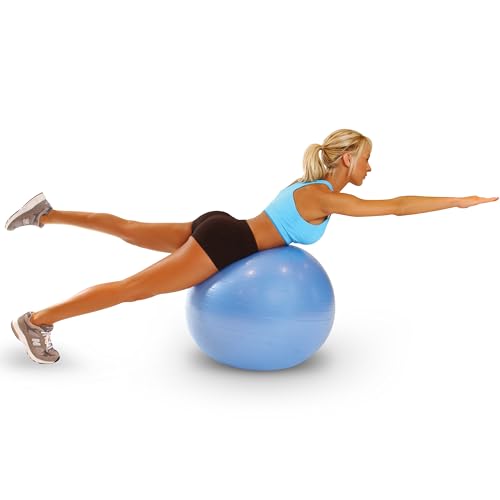 Tone Fitness Stability Ball/Exercise Ball | Exercise Equipment - color: Blue, 65 Centimeters, size: 65-centimeter