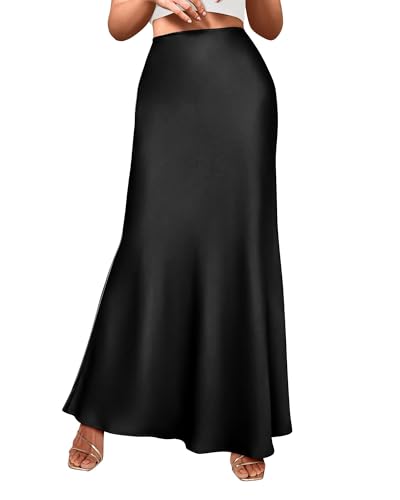 BTFBM Maxi Skirts for Women Business Casual - color: Black, size: Medium