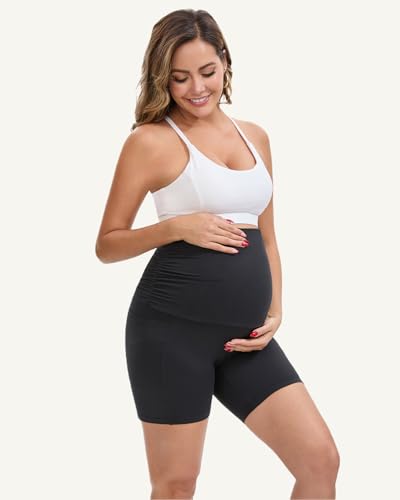 2 Pack Maternity Biker Shorts with Pockets 6" - size: XX-Large