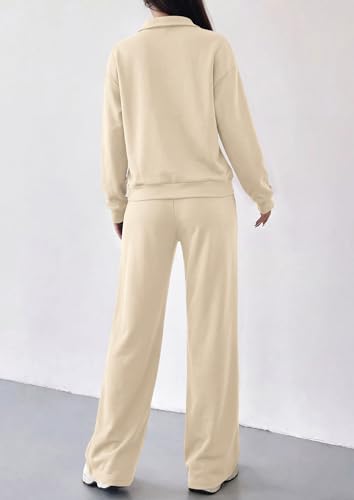 PRETTYGARDEN Women's Lounge Sets 2 Piece Outfits Sweatsuits - color: Apricot, size: Medium
