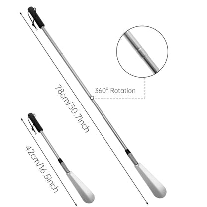2 Pack Telescopic Shoe Horn, 16-31" Long Handle Stainless Steel