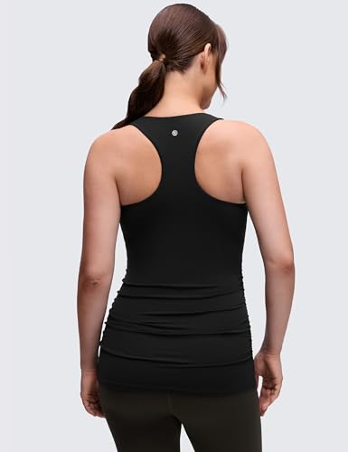 CRZ YOGA Maternity Racerback Tank Tops - color: Black, size: X-Large