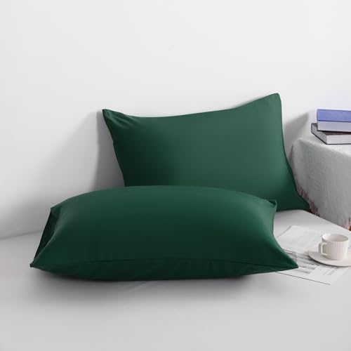 NTBAY Microfiber Queen Pillowcases, 4 Pack, 20 x 30, Dark Green - color: Dark Green, size: Queen (20" x 30")