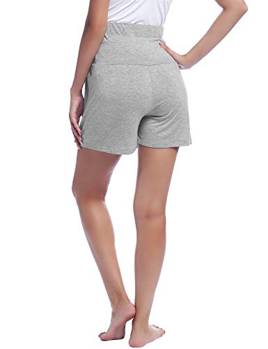 Joyaria Bamboo Viscose Cooling Maternity Pajama Shorts,Maternity Clothes - color: Gray, size: Small