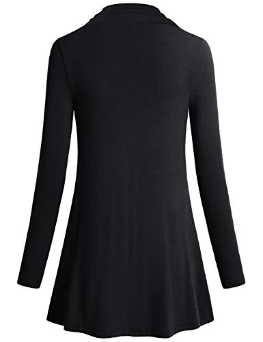 Joymom Maternity Warm Cowl Neck Nursing Sweatshirt Breastfeeding Tunic Tops - color: 43 Black, size: X-Large