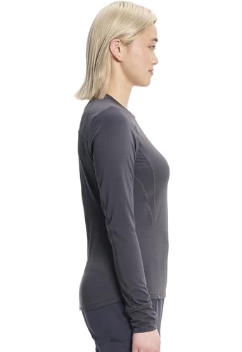 Cherokee Infinity Long Sleeve Underscrubs for Women Round Neck Top - color: Pewter, size: X-Large