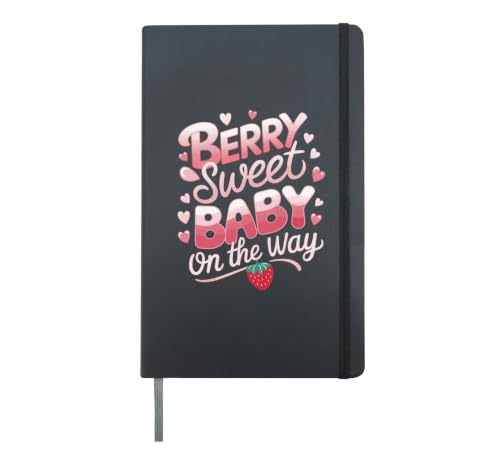 Berry Sweet Baby On The Way Hardcover Journal, Black