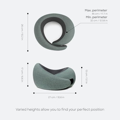 Ostrichpillow GO Travel Pillow, 360° Memory Foam Support, Soft & Washable - color: Green Moss