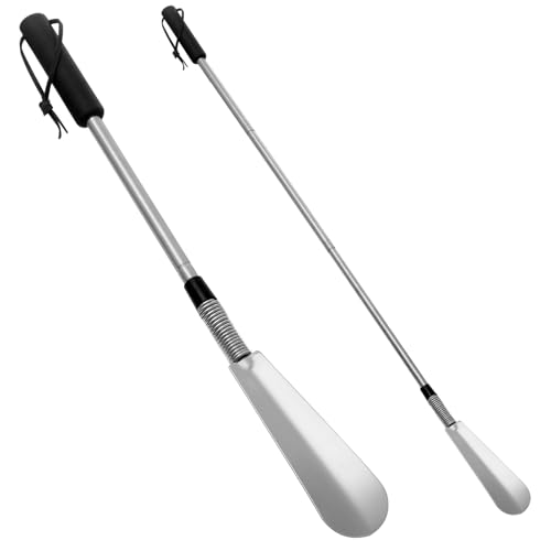 2 Pack Telescopic Shoe Horn, 16-31" Long Handle Stainless Steel