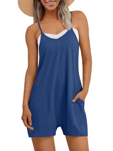 AUTOMET Womens Rompers Jumpsuits Overalls Summer Beach Cruise Outfits 2026 - color: Deepblue, size: Medium