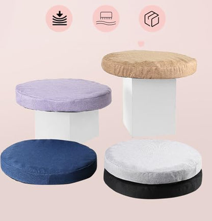 14" Round Bar Stool Cushion Detachable Round Seat Cushion Circle Chair Pad - color: Black, size: 14 Inches