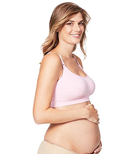 Cake Maternity Cotton Candy Wirefree Nursing Bra for Breastfeeding, Seamless Maternity Sleep Bra - color: Pink, size: Medium
