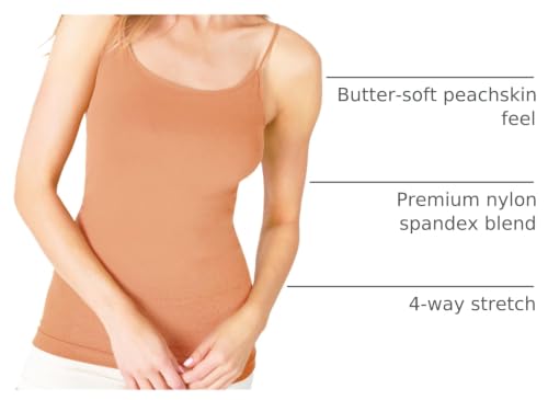 NIKIBIKI Women Seamless Basic Camisole, Made in U.S.A - color: Arizona Tan