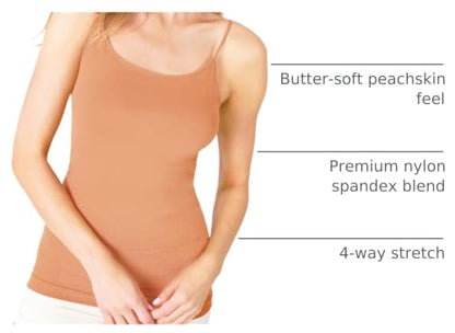 NIKIBIKI Women Seamless Basic Camisole, Made in U.S.A - color: Arizona Tan