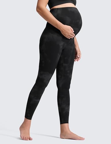 CRZ YOGA Maternity Leggings 25" - color: Black Tie Dye, size: Medium