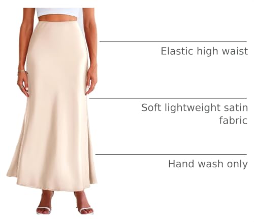 BTFBM Maxi Skirts for Women Business Casual - color: Beige, size: X-Large
