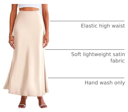 BTFBM Maxi Skirts for Women Business Casual - color: Beige, size: X-Large