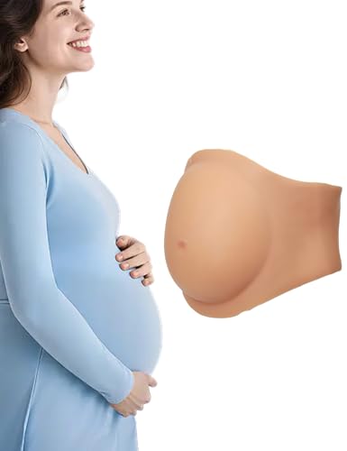 Silicone Fake Pregnant Belly - color: Tan, size: 4-6month