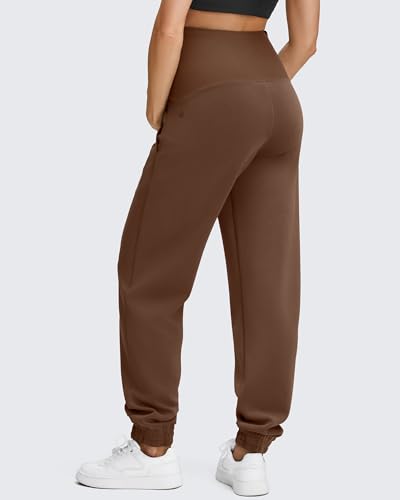 G4Free Smoofit Modal Soft Maternity Joggers Pregnancy Casual Sweatpants - color: Dark Coffee, size: X-Small