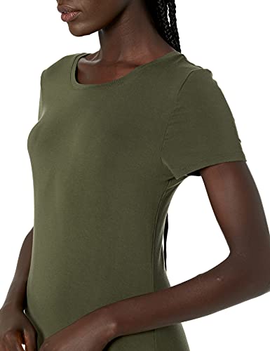 Amazon Essentials Women's Short-Sleeve Maxi Dress - color: Dark Olive, size: Medium