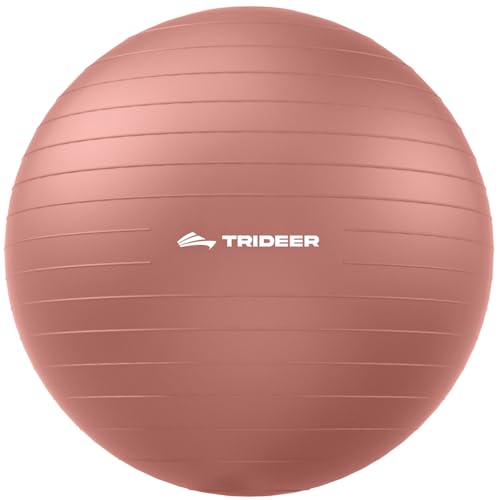 Trideer Yoga Ball for Exercise, Pregnancy, Exercise Ball, Pump Included - color: Coral Orange, size: L(23-26ines/58-65cm)