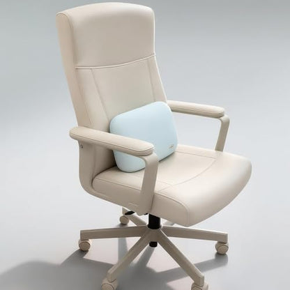 Lumbar Support Pillow Summer Soft Latex Lower Back Cushion for Car Seat - color: Light Blue