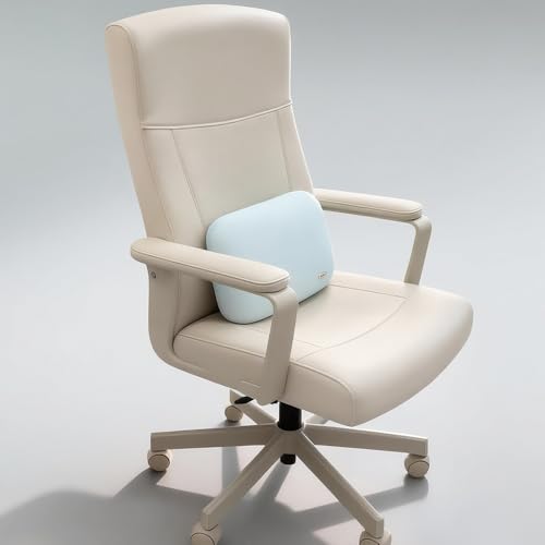 Lumbar Support Pillow Summer Soft Latex Lower Back Cushion for Car Seat - color: Light Blue