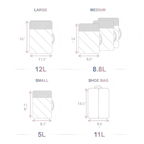 NISHEL 6 Set Packing Cubes for Travel