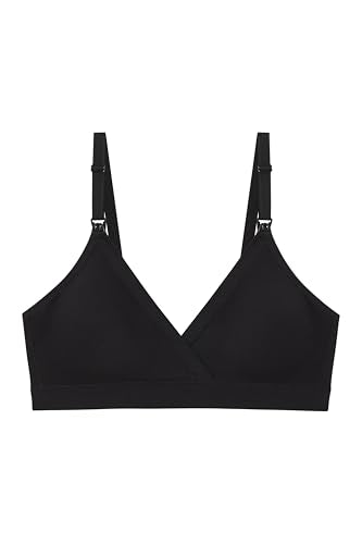 Motherhood Maternity Womens Seamless Wrap Triangle Nursing Bra - color: Black, size: Large