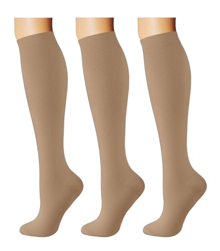 Breslatte Compression Socks for Women Men 15-20 mmHg - color: 3s4 3nude 3, size: Large-X-Large