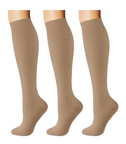 Breslatte Compression Socks for Women Men 15-20 mmHg - color: 3s4 3nude 3, size: Large-X-Large