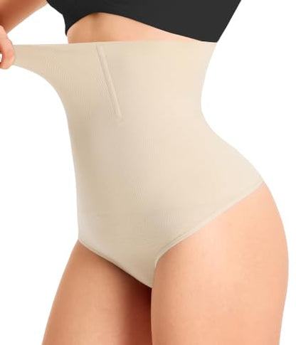Nebility Tummy Control Shapewear Panties Seamless High Waist Thong Girdle - color: Beige, size: 3X-Large