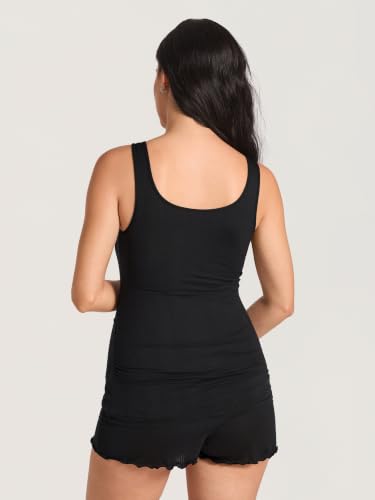 MOMANDA Modal Ribbed Maternity Tank Tops - color: Black, size: X-Small