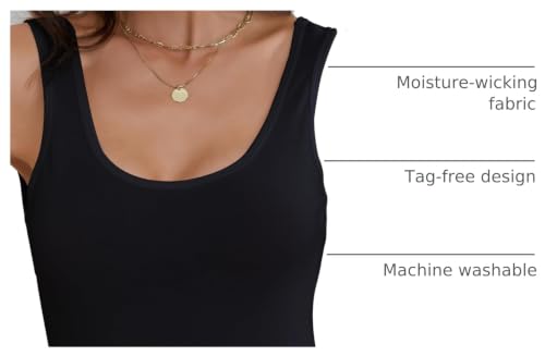 DAVID ARCHY Women's Bamboo Rayon Long Tank Tops, Layering Camisoles 3 Pack - color: Black, size: XX-Large