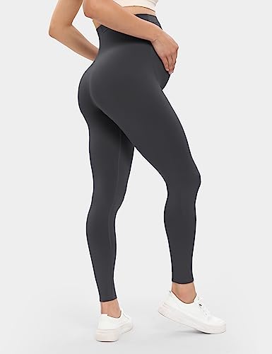 Buttergene 5 Pack Maternity Leggings with Elastic Band - color: 5pack Black*2/Darkgrey/Navy/Brown, size: Large